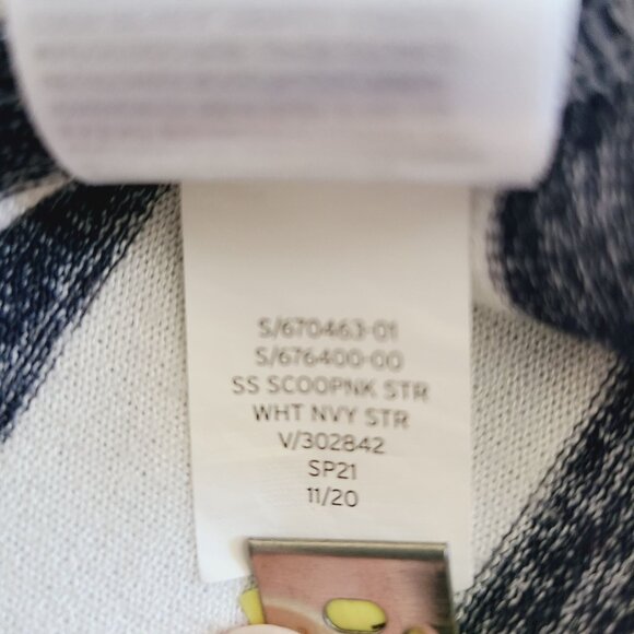 Gap Womens Striped Short Sleeve V-Neck Knit Top XL White & Navy Light Knit - Picture 8 of 10